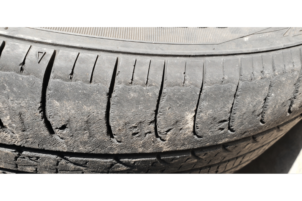 uneven tire wear from car or truck frame damage
