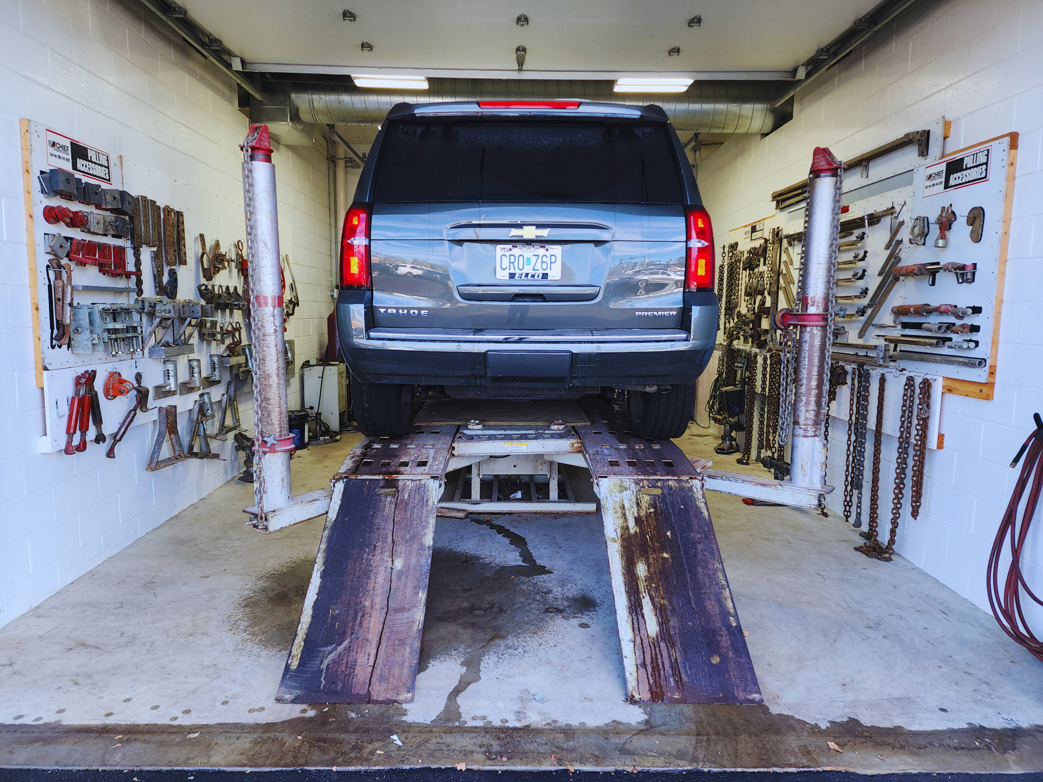 Central Auto Body frame damage repair bay