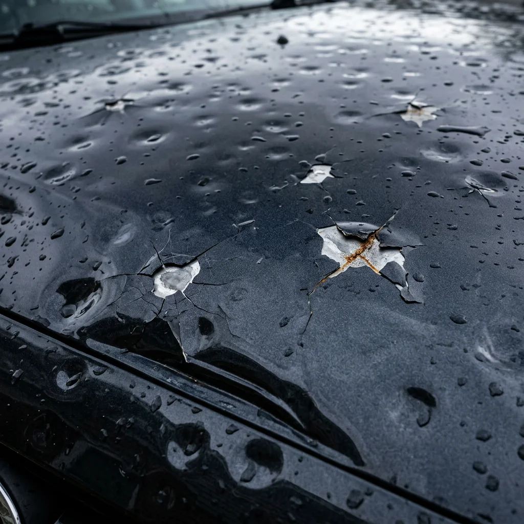 A car after hail damage
